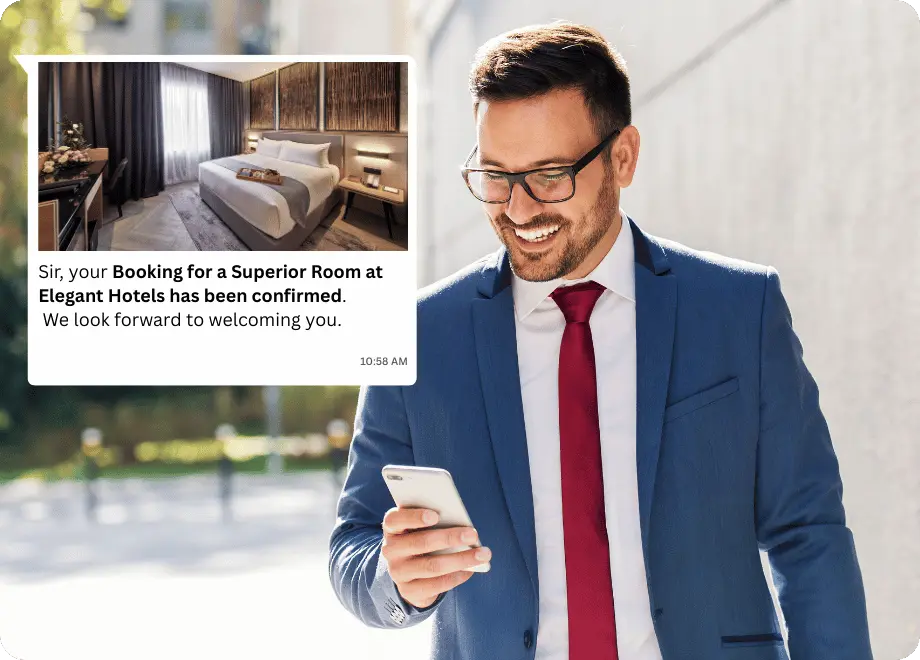 Man messaging on phone